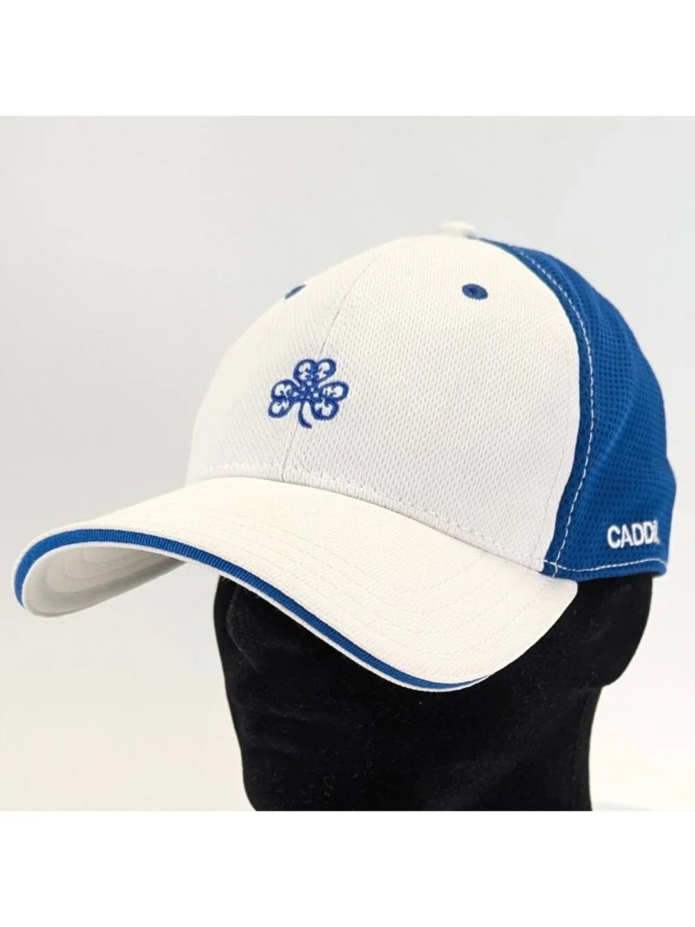 Erin Hills Golf Cap White Blue Clover Embroidered Adjustable Caddie Hat - Picture 1 of 9